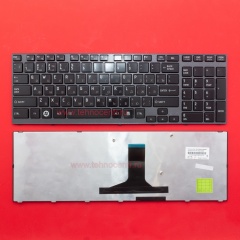 Клавиатура для ноутбука Toshiba A660, A660D, A665 черная с серой рамкой